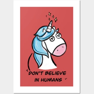 Funny unicorn Posters and Art